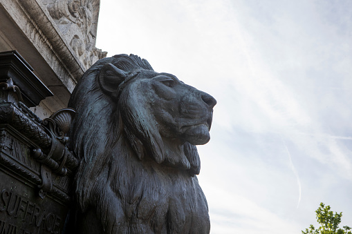 The winged lion of St Mark, symbol of the Venetian Republic, in Piazza delle Erbe, Verona (UNESCO world heritage site), Veneto, Italy