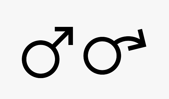 Male libido and impotence icon. Full sex life and erectile dysfunction symbols hormonal balance and disorder vector pictogram