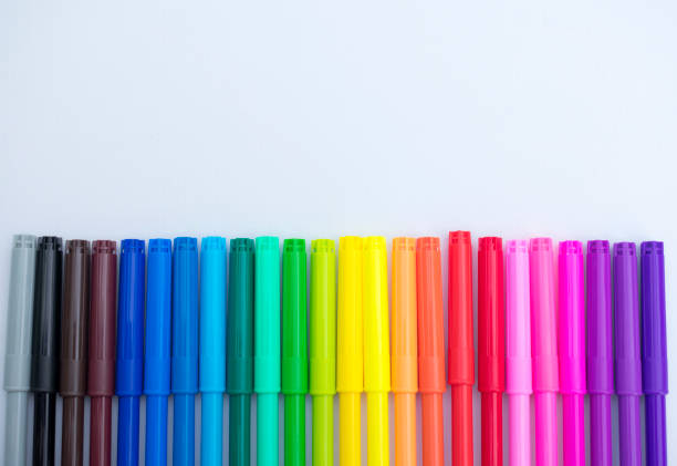 istock Colorful markers isolated on white background 1407128364