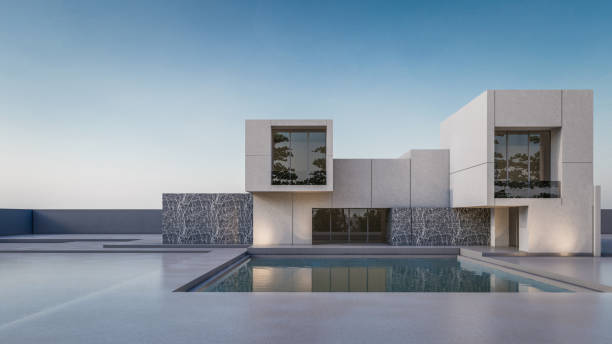 istock 3D rendering illustration of modern house 1407131959
