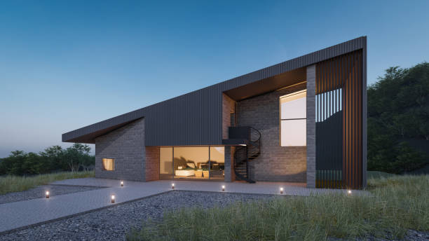 istock 3D rendering illustration of modern house 1407131991