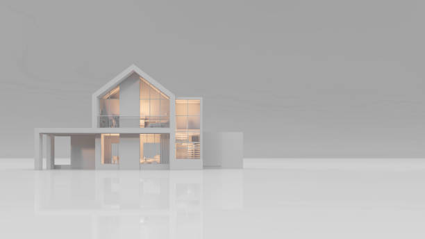 istock 3D rendering illustration of modern house 1407132009