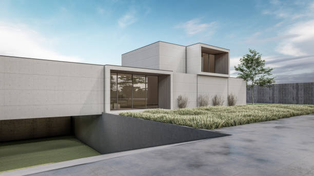 istock 3D rendering illustration of modern house 1407132018