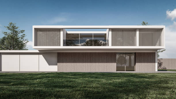 istock 3D rendering illustration of modern house 1407132025