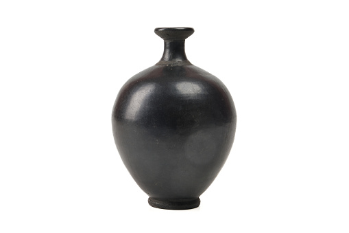 Jug  and Black vase isolated on white background.