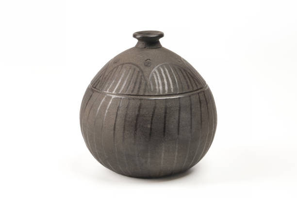 istock Black, brown vase isolated on white background 1407132216