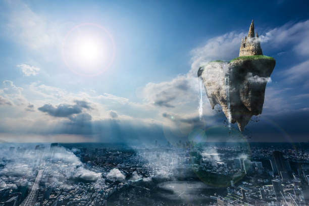 istock Continent floating in the air 1407133986