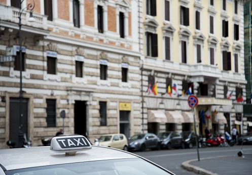 Taxi, Rome, Italy.