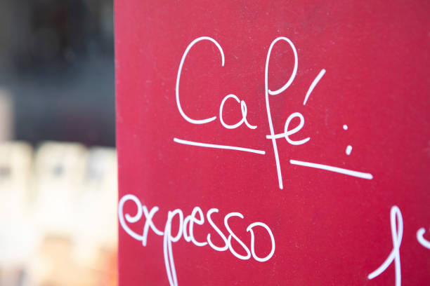 istock Handwritten lettering outside a French cafe 1407136902