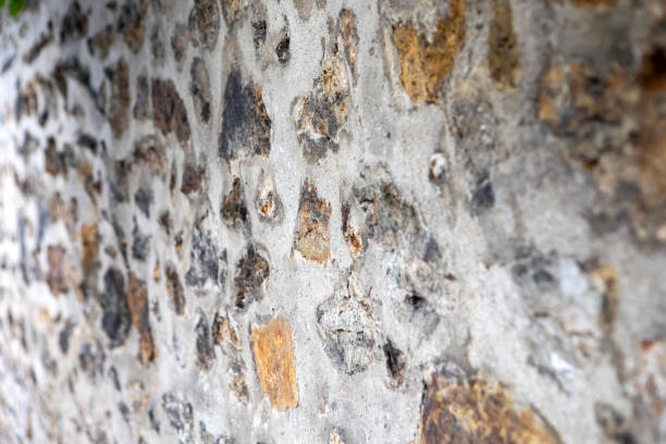 Exterior wall with selective focus for use as a background