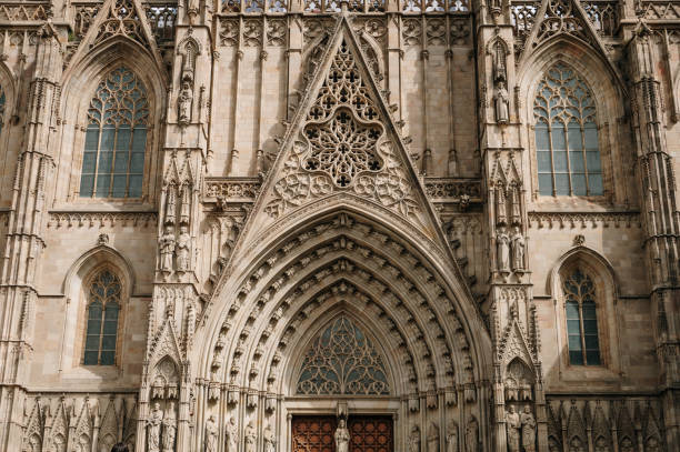 istock Main facade of Barcelona cathedral 1407140283