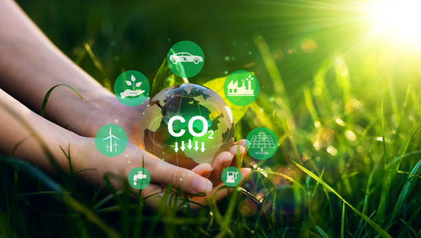 istock Renewable energy-based green businesses can limit climate change and global warming.Reduce CO2 emission concept.Clean and environmentally friendly environment without carbon dioxide emissions. 1407144582