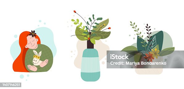 istock Set of natural organic cosmetics. Not tested on animals. Vector illustration about eco-friendliness. 1407146251