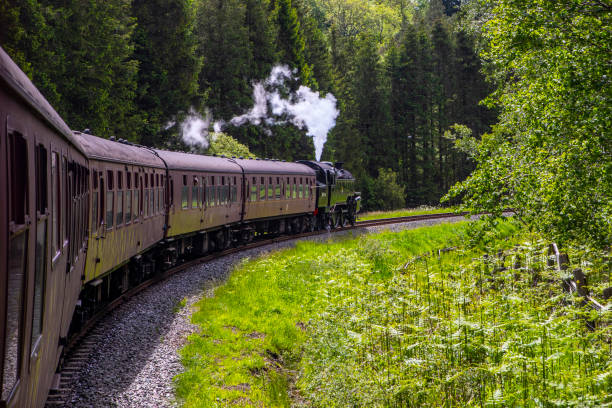 Onboard the North Yorkshire Moors Railway in Yorkshire, UK Onboard the magnificent North Yorkshire Moors Railway that runs through the North Yorkshire Moors National Park in the UK. road going steam engine stock pictures, royalty-free photos & images