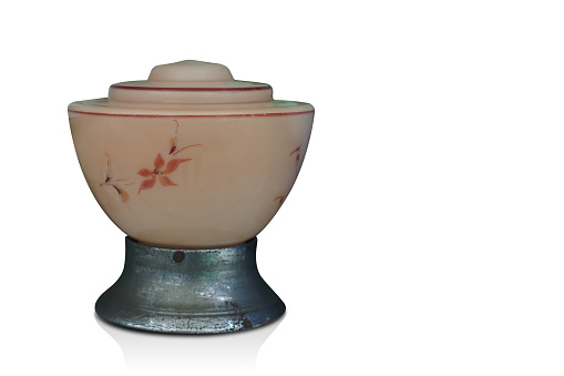 Ceramic vase on wooden table