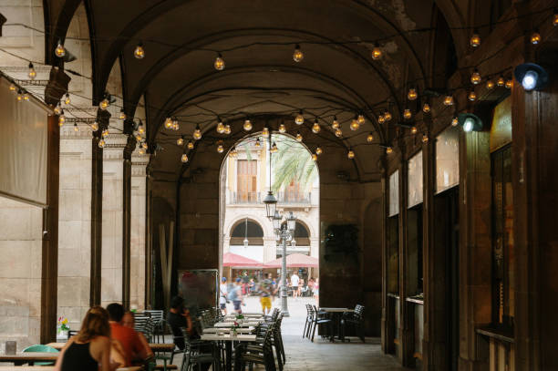 istock Street with light garlands 1407151587