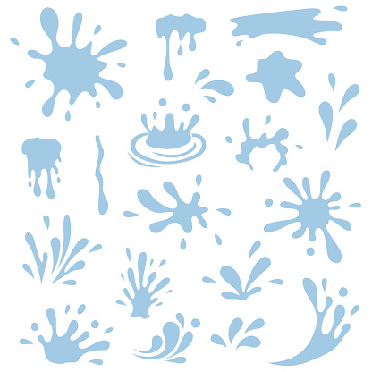 Vector set of water drop icons on white background