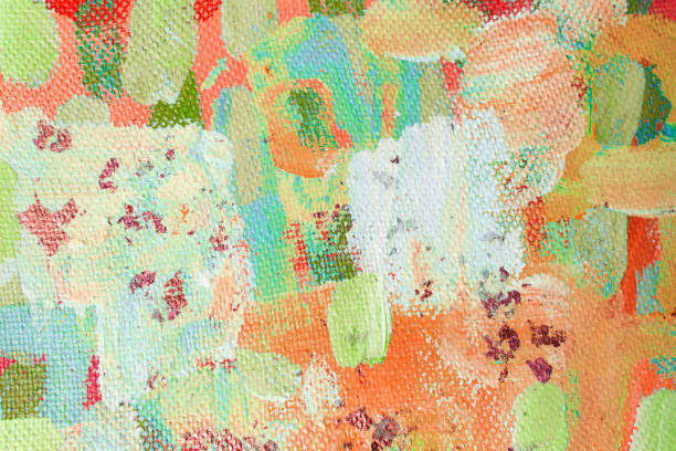 istock Abstract multicolor background with impasto textures. Brushstroke of acrylic painting close-up. 1407157233