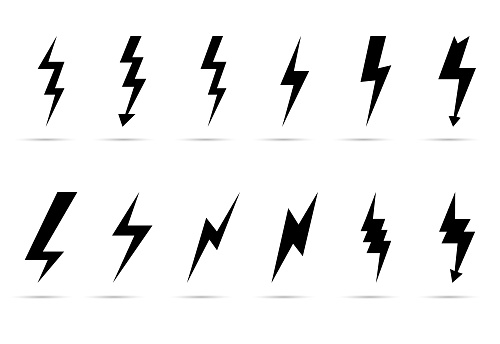 Sets of lightning icons. Lightning icons. Vector illustration in HD very easy to make edits.