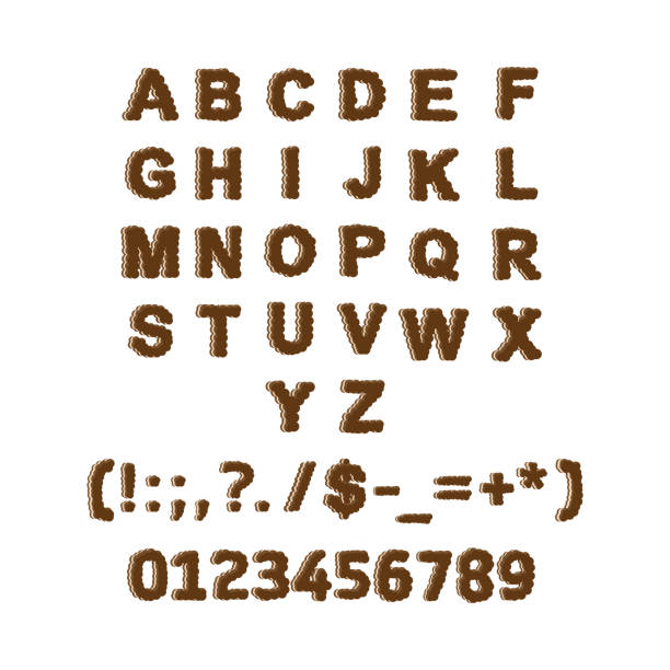 cookie-typografie. - schokolade typografie stock-grafiken, -clipart, -cartoons und -symbole