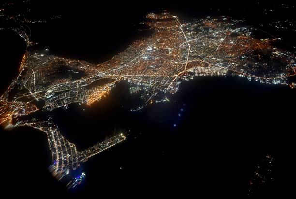istock Cartagena from the sky at night 1407158755