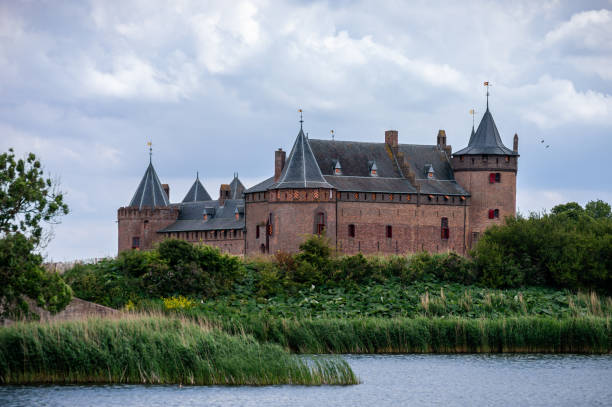 Dutch medieval castle, Muiderslot stock photo