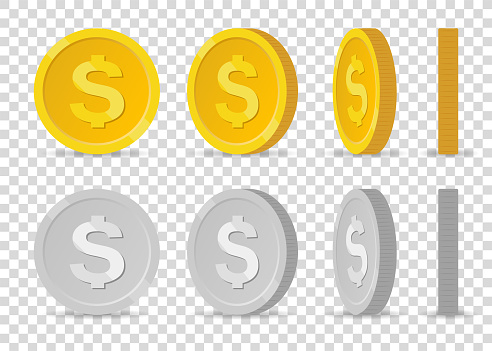 Dollar coins rotating.
Vector illustration in HD very easy to make edits.