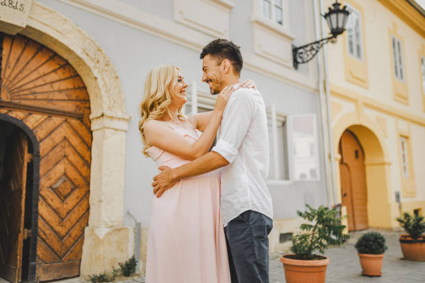istock Young couple at the street 1407168895