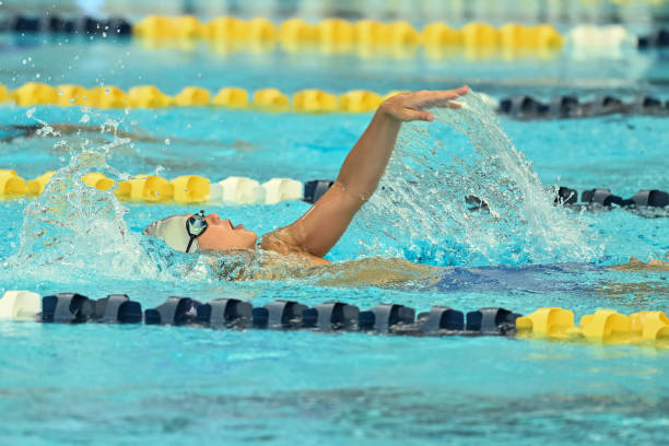 istock Young Boy Swimming at a Swim Meet 1407169125