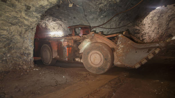 istock Underground bulldozer. Special load vehicle for mines and tunnels 1407170222
