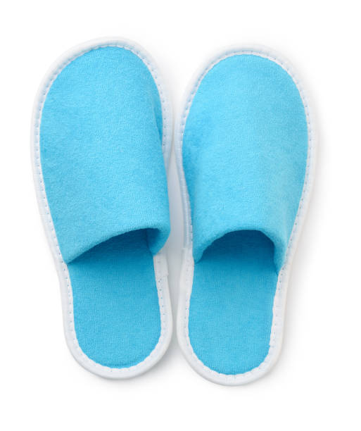 istock Top view of blue soft slippers 1407170239