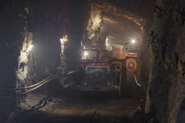istock Underground bulldozer. Special load vehicle for mines and tunnels. 1407170243