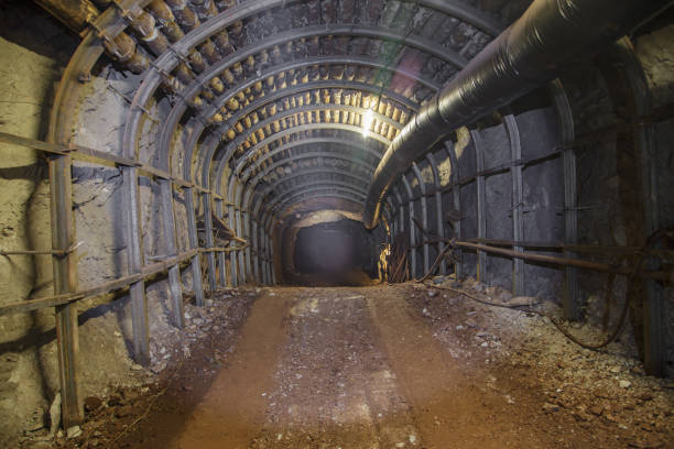 istock Tunnel of iron ore mine. 1407170265