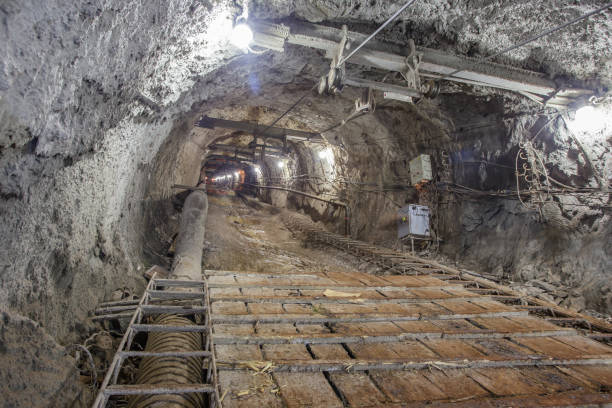 istock Tunnel of iron ore mine. 1407170301