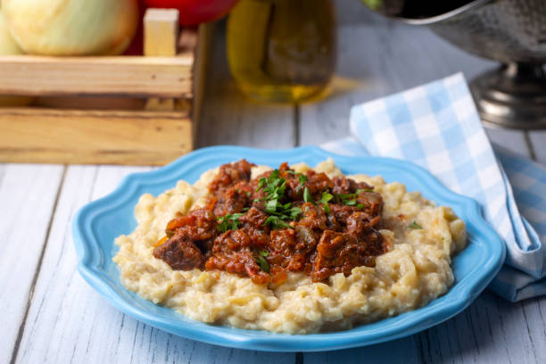 istock Turkish Food Hunkar Begendi made with Eggplant and Meat. 1407171808
