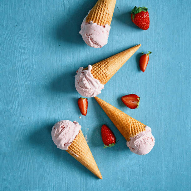 Strawberry Ice Cream in a Cone