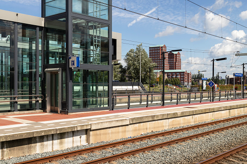 Amersfoort, The Netherlands, April 16, 2021; Platform of Amersfoort Vathorst train station.