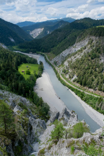 istock Panoramic view over the rhine canyon 1407174334