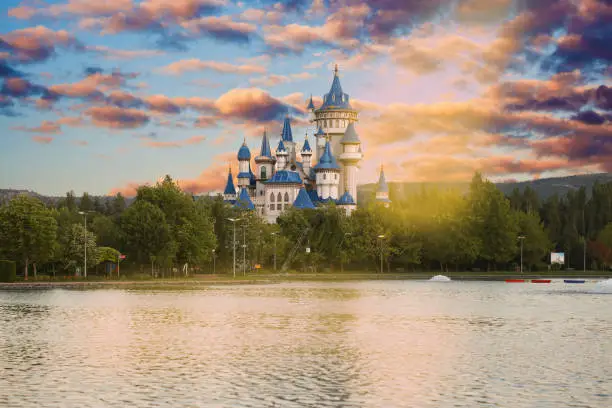 Photo of Fairy Tale Castle in Eskisehir Sazova Park. It was built at 2012. All Peoples likes visiting and walking on this area. Eskisehir is the tourism city of Anatolia