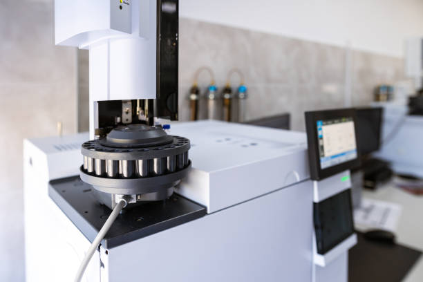 istock The gas chromatograph system with head space sampler. The system provides reliable capabilities for small or medium labs. Laboratory equipment for product quality control at the food production plant. 1407181450