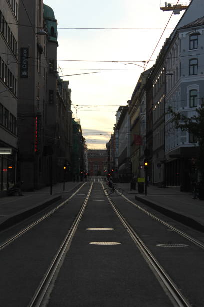 istock Street with tramlines 1407185308