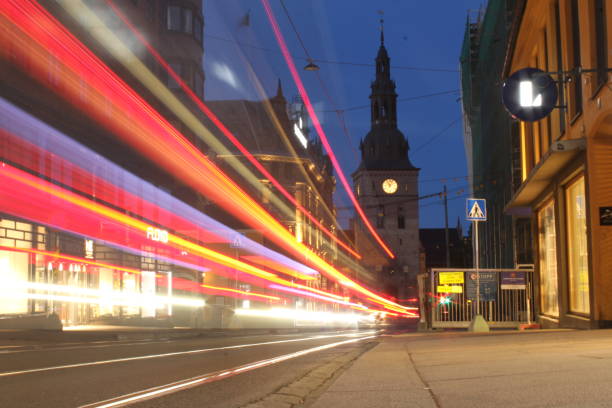 istock Long exposure in Oslo street 1407186636