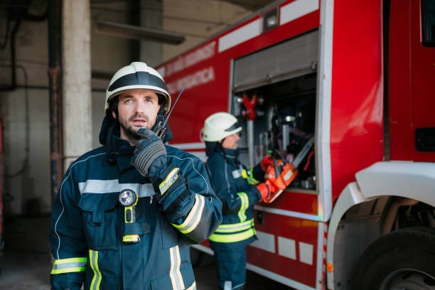 istock Firefighters organizing their equipment at the fire station 1407190289