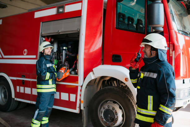 istock Firefighters organizing their equipment at the fire station 1407190420