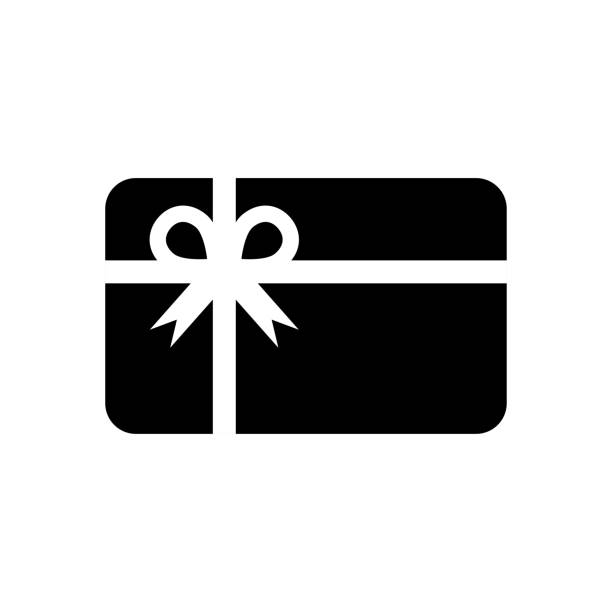 ilustraciones, imágenes clip art, dibujos animados e iconos de stock de tarjeta regalo de compras aislada sobre fondo blanco. ilustración vectorial. - vale de regalo