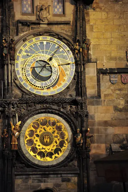 the Town Hall Clock at the Altstaedterring in Prague in the Czech Republic on 4.11.2016