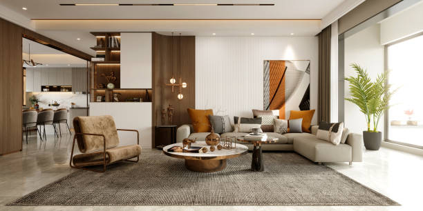 istock 3d render of apartment interior  living and dining room 1407202319