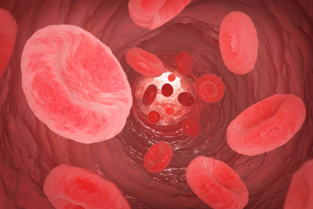 istock Embolism arteriosclerosis and cholesterol concept. Fat hyperlipidemia hemoglobin red blood vessel cell micro microscope. 1407205229