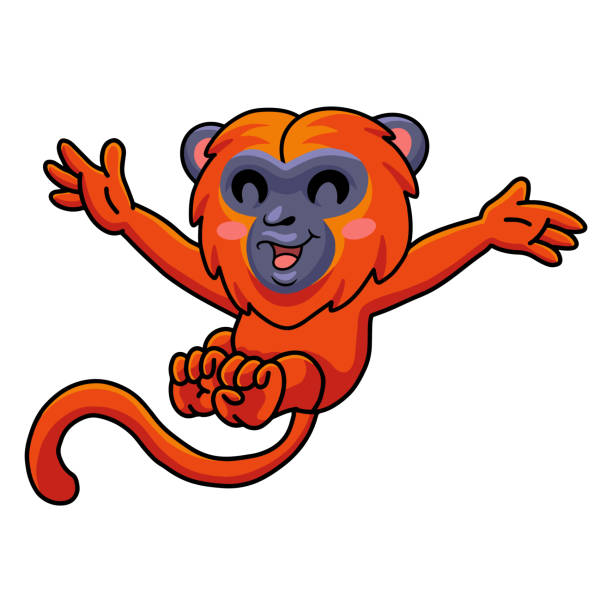 Cute red howler monkey cartoon posing Vector illustration of Cute red howler monkey cartoon posing howler monkey stock illustrations