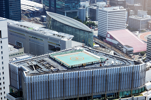 Heliport on the roof of a skyscraper